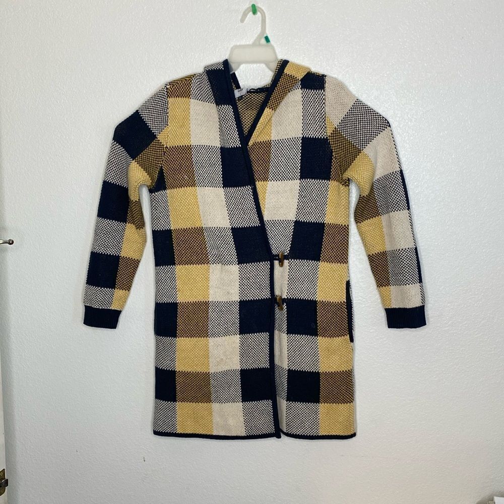 CABI Sweater Coat Hooded Cardigan with Side Pockets Size S